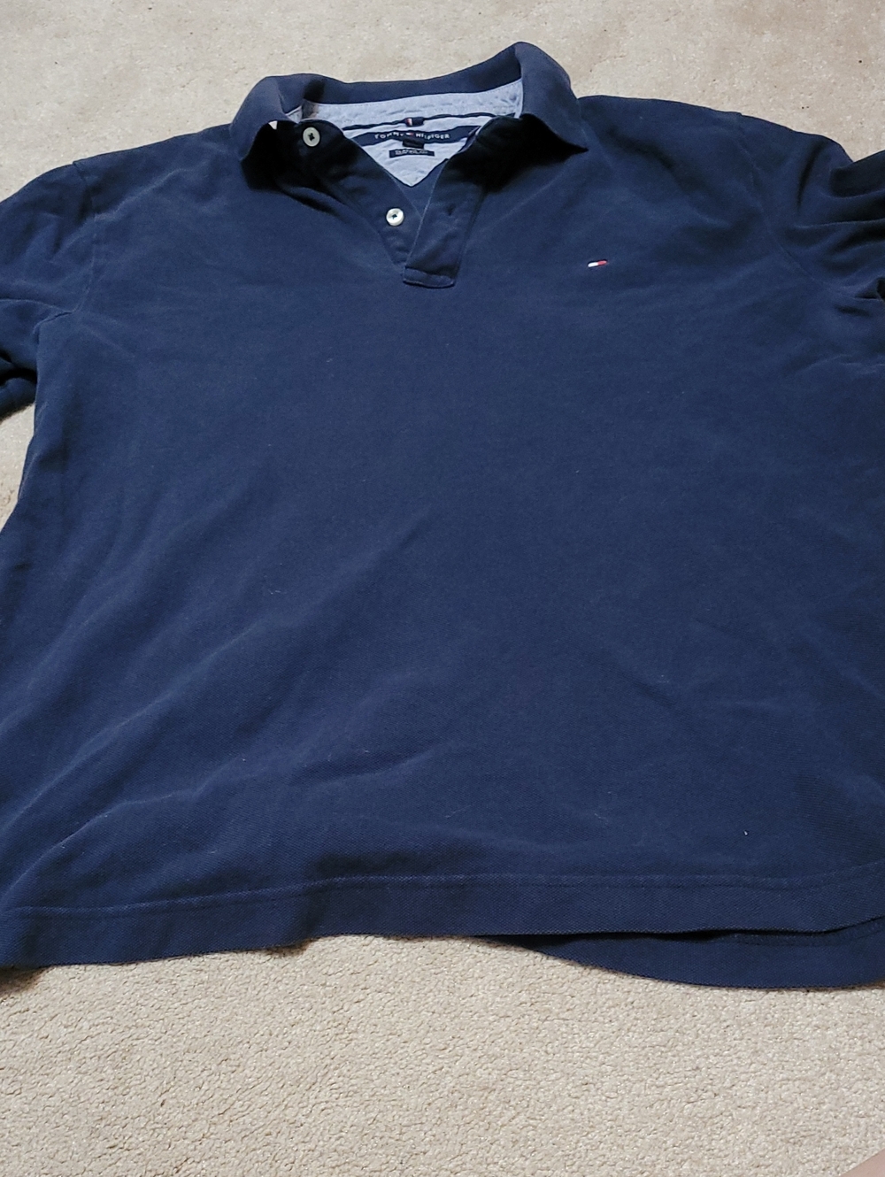 Tommy Hilfiger Navy Short-Sleeve Polo with Subtle Logo